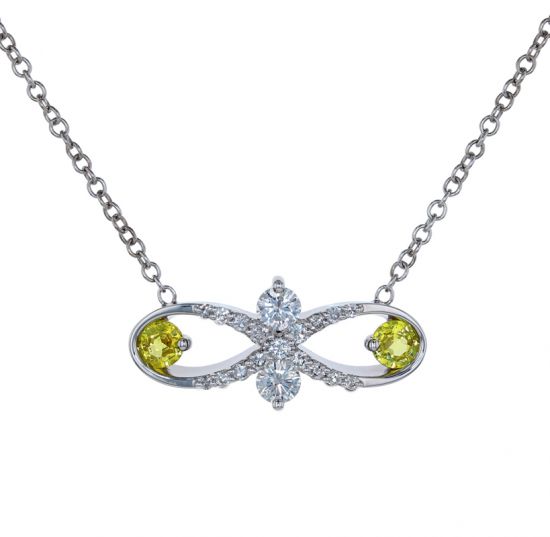 Kristopher Mark Yellow Sapphire & Diamond Infinity Necklace