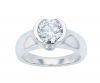 14K White Gold Half Bezel Diamond Semi-Mount Engagement Ring