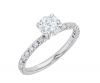 14K White Gold French Set Diamond Engagement Ring