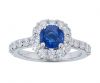Kristopher Mark Ceylon Sapphire & Diamond Halo Ring