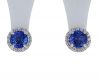 14K White Gold Tanzanite & Diamond Halo Stud Earrings