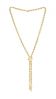 14K Yellow Gold Rope Lariat Style Necklace