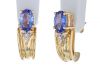 14k Yellow Gold Tanzanite & Diamond Earrings